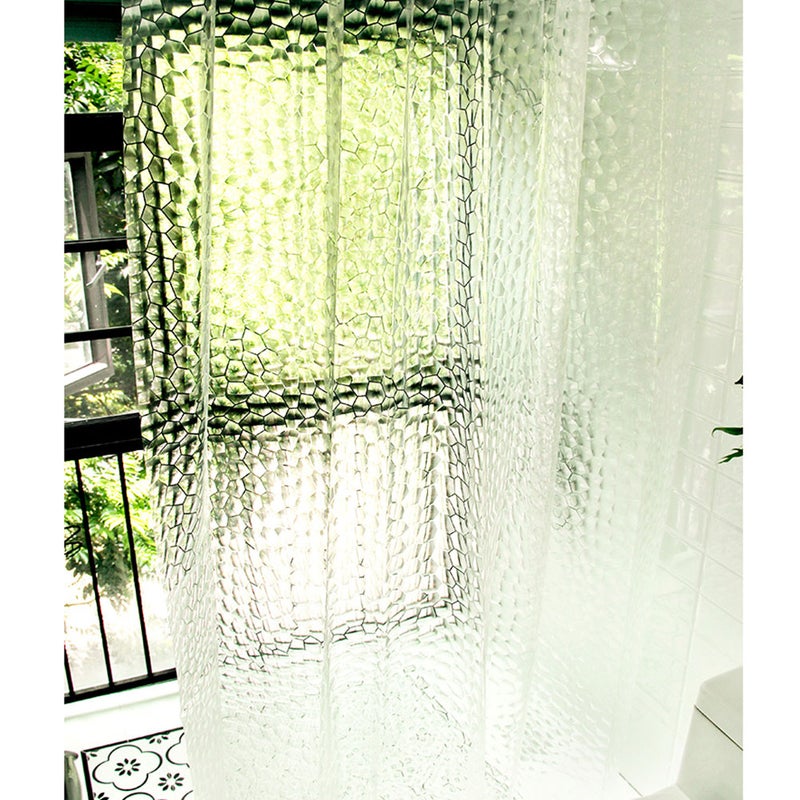 Resistant Shower Curtain 3D Effect Semi-transparent EVA Bath Curtain 180x180cm - Image 3