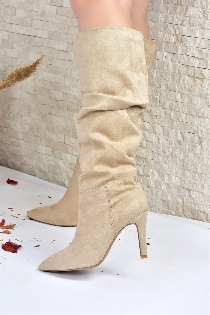 فوكس شوز Suede Thin Heel Women's Boots L404868002