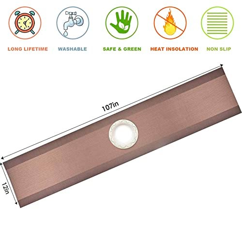 GIVERARE Table Runner, 12x107in Heat-Resistant Woven Vinyl Long Tabletop, Non-Slip Washable PVC Table Runners, Easy to Clean Premium Plastic Dresser Cover for Wedding, Decor, Home (Brown) - Image 2