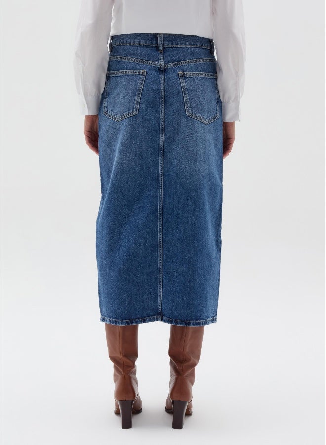 او في اس Midi pencil skirt in denim - Image 3