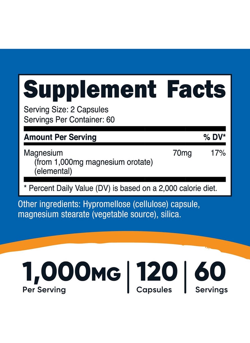 Nutricost - Magnesium Orotate 1000 Mg 120 Capsules - Image 1