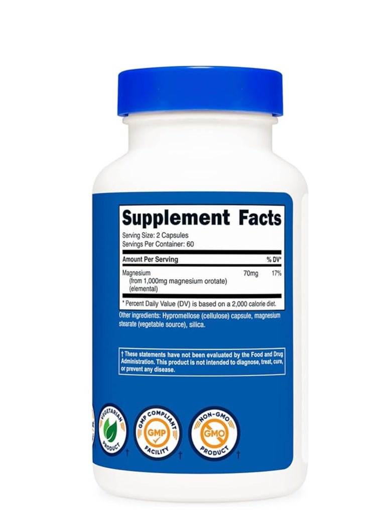Nutricost - Magnesium Orotate 1000 Mg 120 Capsules - Image 1