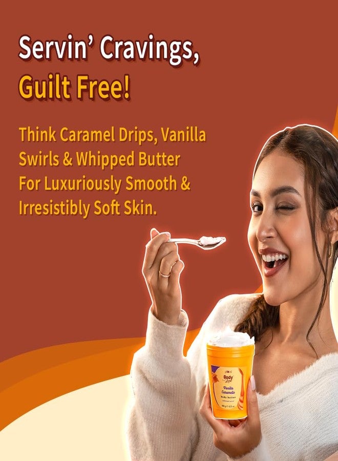 بلوم زبدة الجسم برائحة الفانيليا والكراميل من بلوم بودي لوفين | زبدة الشيا وزيت الجوز البرازيلي لترطيب عميق | غير دهني وخفيف الوزن | بشرة ناعمة كالحرير، ملساء ومرطبة | للبشرة الجافة إلى شديدة الجفاف | فانيليا وكراميل مملح | 180 غرام - Image 5