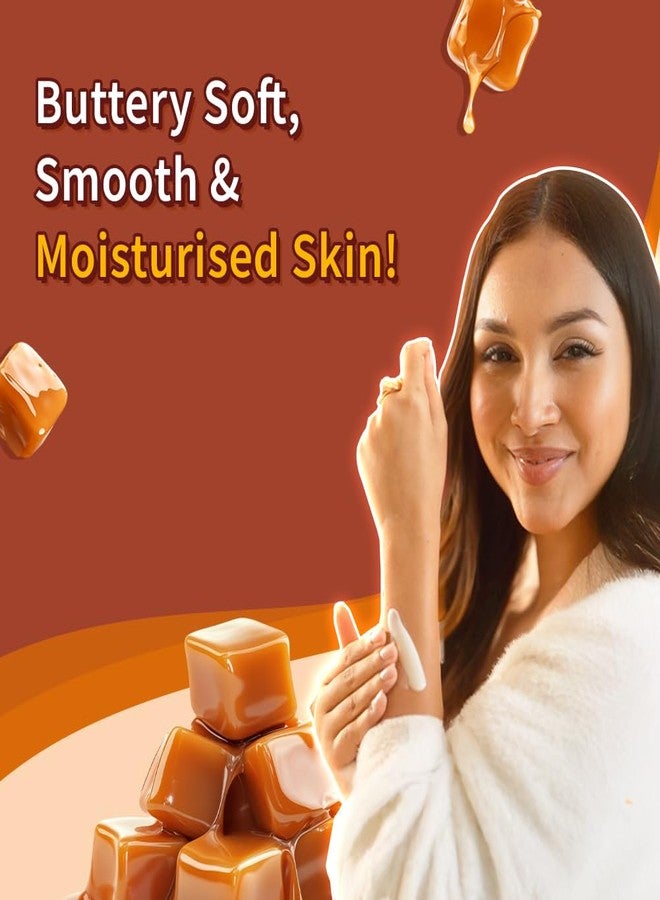 بلوم زبدة الجسم برائحة الفانيليا والكراميل من بلوم بودي لوفين | زبدة الشيا وزيت الجوز البرازيلي لترطيب عميق | غير دهني وخفيف الوزن | بشرة ناعمة كالحرير، ملساء ومرطبة | للبشرة الجافة إلى شديدة الجفاف | فانيليا وكراميل مملح | 180 غرام - Image 3