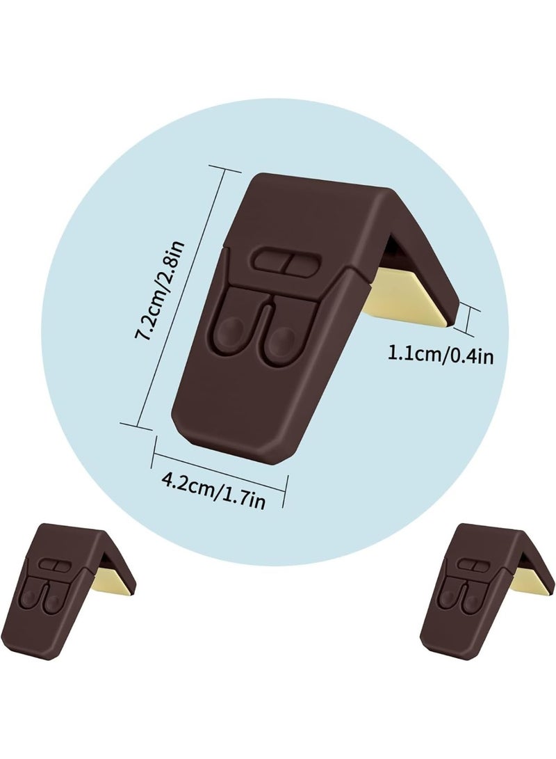 Bukela Cabinet Locks for Babies,8 Pack Child Proof Cabinet Locks Child Safety Locks for Cabinets Baby Proofing Angle Type Drawer Locks Latches with Strong Adhesive for Drawers Doors Cabinets (Brown) - Image 2