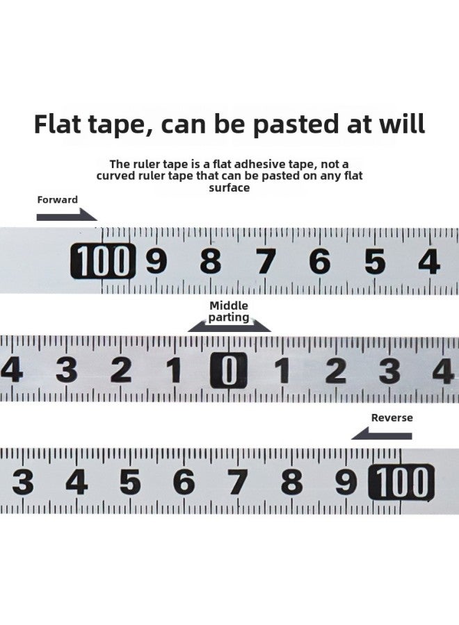 Adhesive Double-Sided Tape Ruler Electroplating Home Measuring Tool Mechanical Abrasive Tool Special Measuring Ruler-Model:White Centimeter Reverse 1m 1m-0 - Image 5