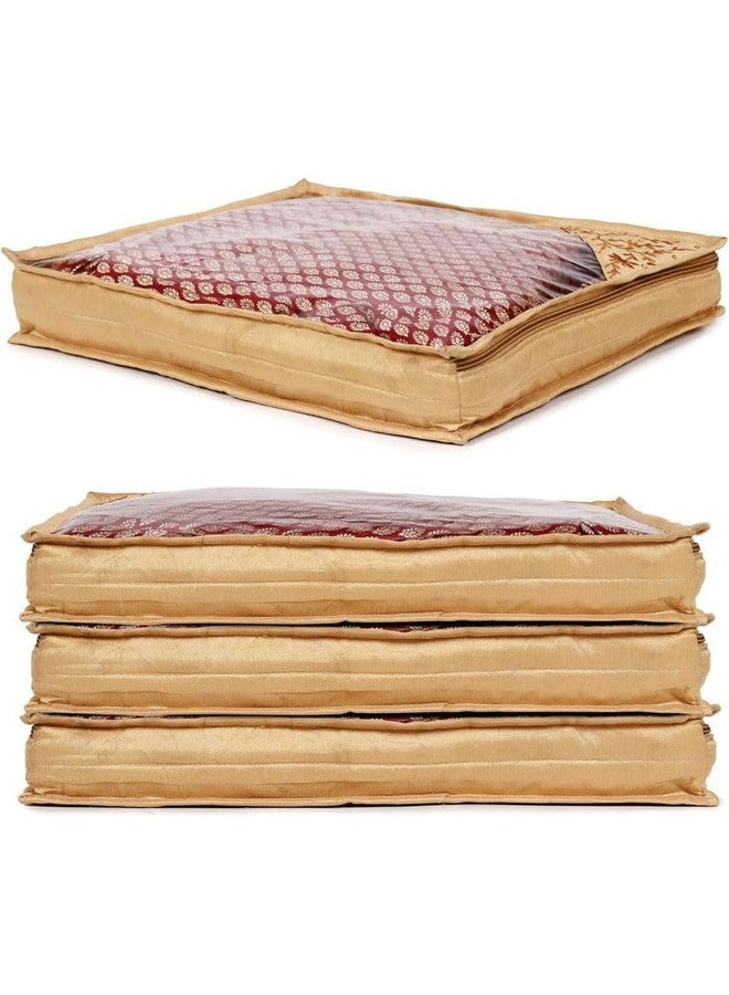 Vidhi14 VIDHI FASHION Saree Storage Bag | 3 Inch | Lightweight-Portable Garments Bag | Non Woven & PVC Wardrobe Bag Set Pack Off = 6 (Narngi) - Image 5