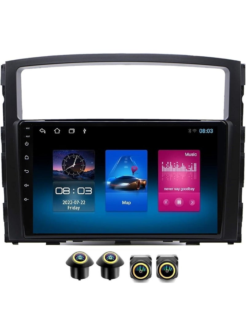 SHEZA STAR Android Car Stereo for Mitsubishi Pajero 2006-2016 4GB RAM 64GB ROM Support Carplay, M-Link Wi-Fi BT, Radio GPS, 9 Inch IPS.QLED, Screen with 360D Camera Included - Image 1
