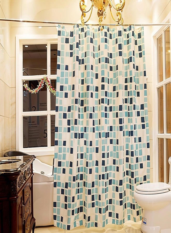 Riverbyland Blue Square Mosaic Shower Curtains 72" x 72"
