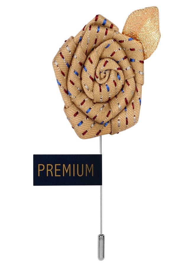 Peluche Floral Pentagon - Cream Colored Brooch/Lapel Pin for Men - Image 3