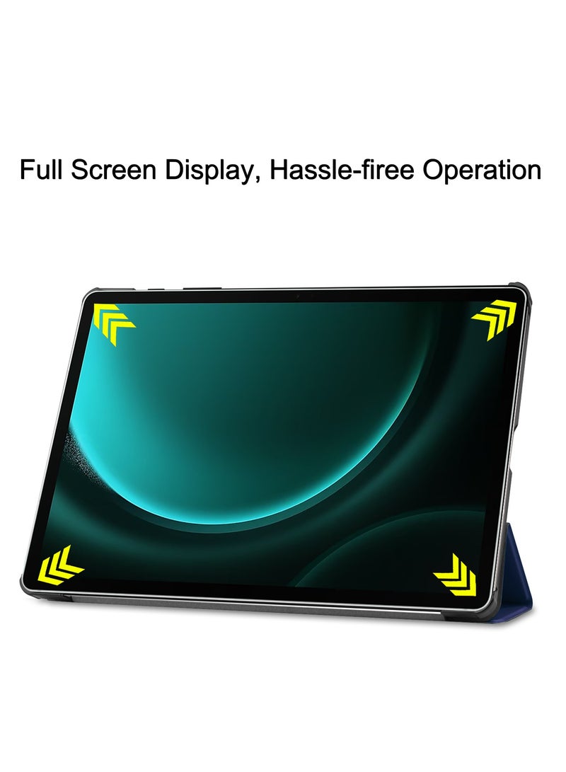 Case for Samsung Galaxy Tab S9 FE Plus 12.4 Inch 2023 SM-X610/SM-X616 Premium Leather Flap Tablet Case with Stand Function Auto Wake/Sleep Cover (Blue) - Image 4