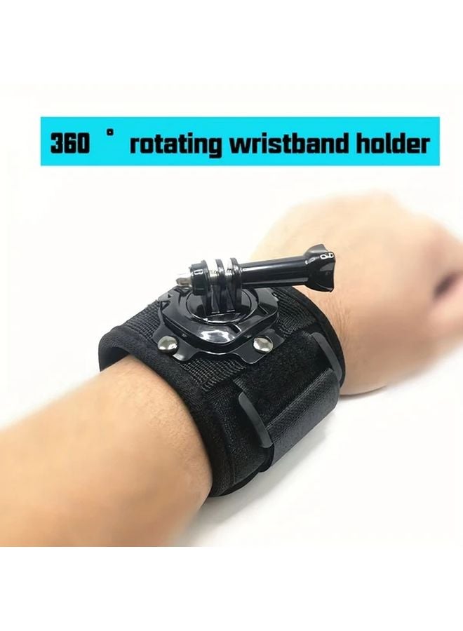 حامل سوار الكاميرا الرياضية القابل للدوران الأسود - دوران 360 درجة - متوافق مع GoPro - Image 2