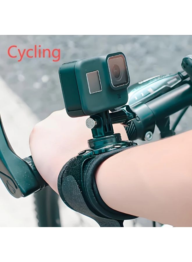 حامل سوار الكاميرا الرياضية القابل للدوران الأسود - دوران 360 درجة - متوافق مع GoPro - Image 4