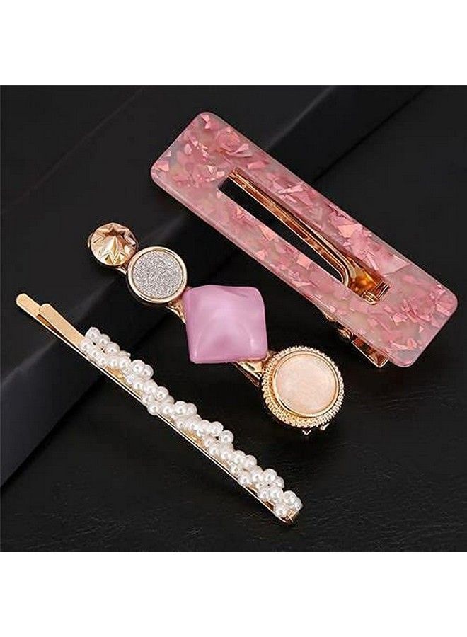 Ngel 3Pcs Acrylic Hair Clip; Pearl Hair Clip; Styling Hair Accessories; Elegant Pearl Hair Pins For Women & Girls - Image 1