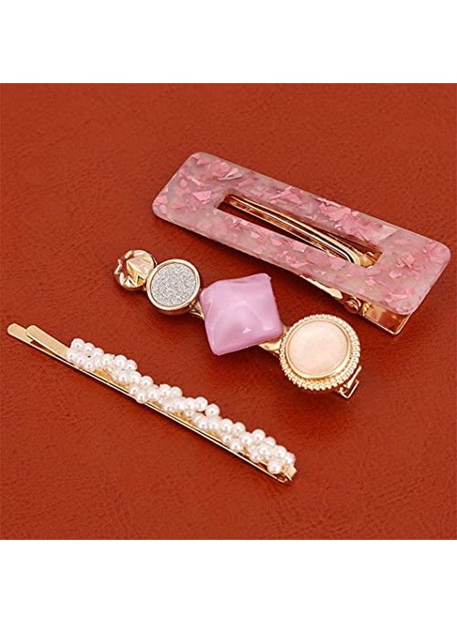 Ngel 3Pcs Acrylic Hair Clip; Pearl Hair Clip; Styling Hair Accessories; Elegant Pearl Hair Pins For Women & Girls - Image 3