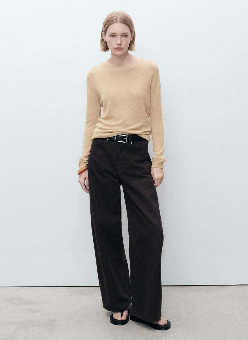 MANGO Linen Blend Boat Neck Sweater  - Image 4