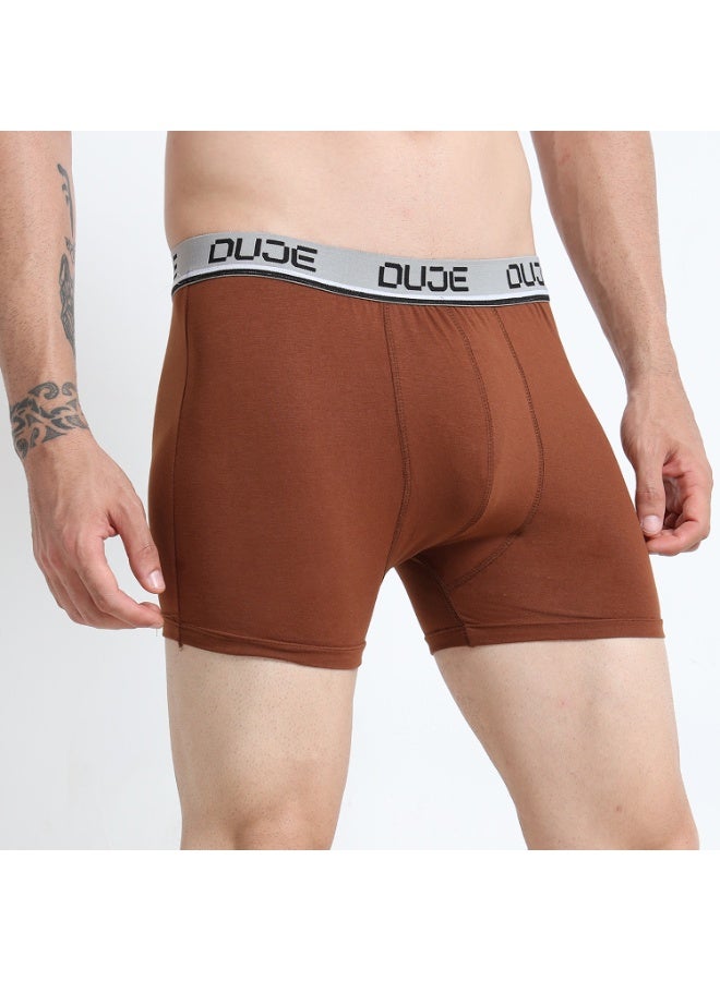 DUJE Men’s Classic Trunk Lycra (1-Piece – Brown) | 95% Cotton 5% Spandex | Stretchable, Breathable, Sweat-Absorbing, Anti-Bacterial & Odour-Free Premium Innerwear - Image 3