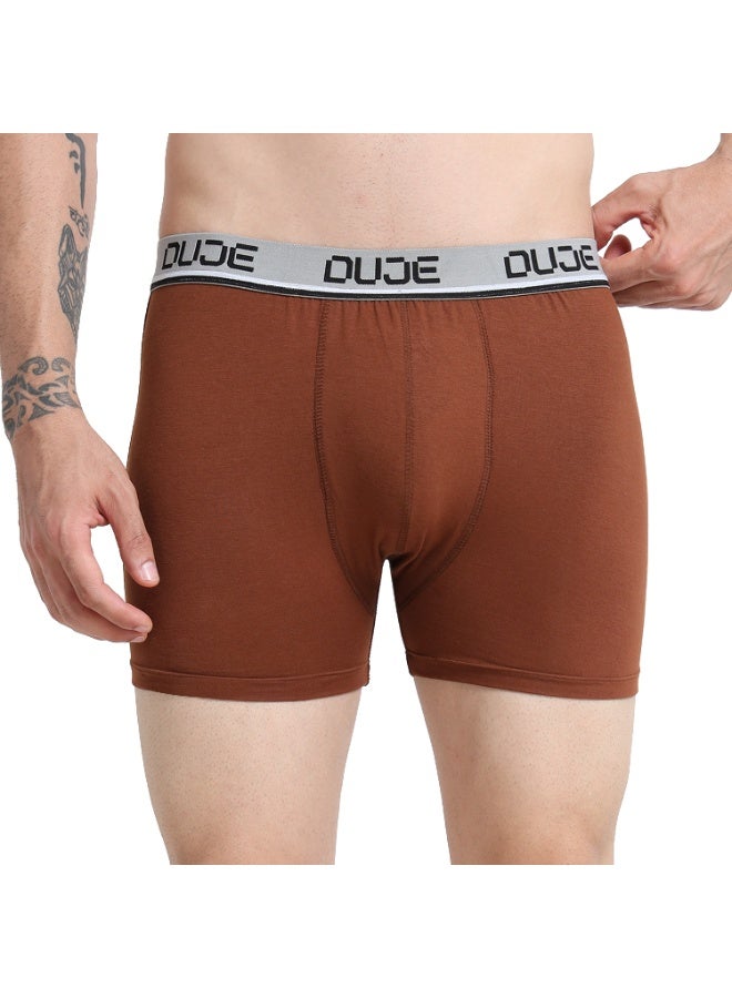 DUJE Men’s Classic Trunk Lycra (1-Piece – Brown) | 95% Cotton 5% Spandex | Stretchable, Breathable, Sweat-Absorbing, Anti-Bacterial & Odour-Free Premium Innerwear - Image 1