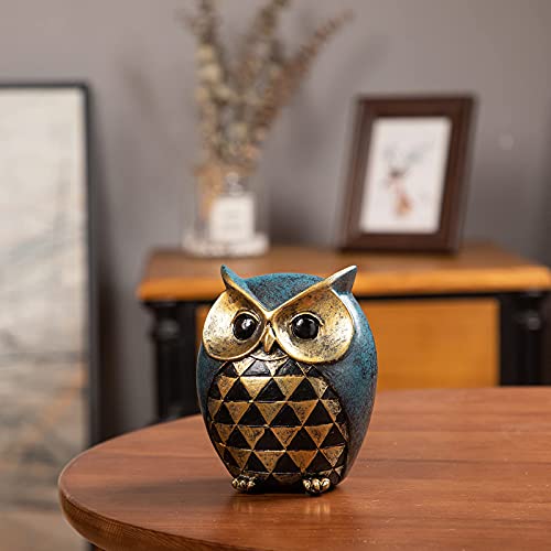 Leekung Owl Statue Home Decor - Owl Figurines for Bookshelf, Bedroom, Living Room, Office & TV Stand Decorations - Animal Sculptures Gift for Bird Lovers - Image 3