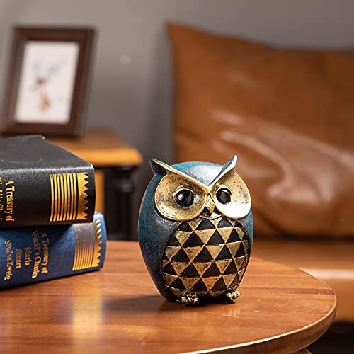 Leekung Owl Statue Home Decor - Owl Figurines for Bookshelf, Bedroom, Living Room, Office & TV Stand Decorations - Animal Sculptures Gift for Bird Lovers - Image 4