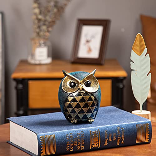 Leekung Owl Statue Home Decor - Owl Figurines for Bookshelf, Bedroom, Living Room, Office & TV Stand Decorations - Animal Sculptures Gift for Bird Lovers - Image 5