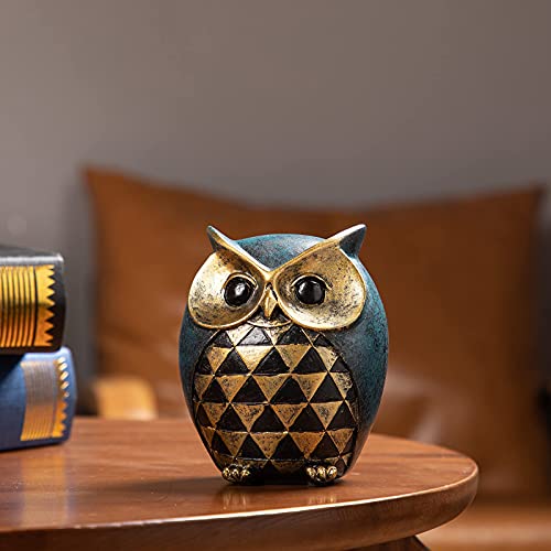 Leekung Owl Statue Home Decor - Owl Figurines for Bookshelf, Bedroom, Living Room, Office & TV Stand Decorations - Animal Sculptures Gift for Bird Lovers - Image 1