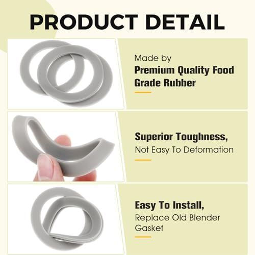 DRELD Blender O-Ring Gasket Seal Rubber Sealing O-Gasket Rings, Replacement for Hamilton Beach (Pack of 3) - Image 3