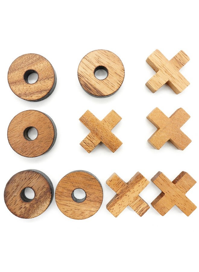 BSIRI Tic Tac Toe Wooden Board Games (Only X O Pieces) Unique Gifts Fun Gifts For Kids And Adults And Use As Living Room Rustic Table Decor Ideal For Coffee Table Decor - Image 1