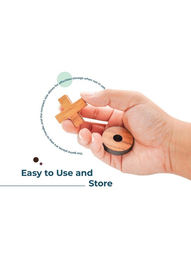 BSIRI Tic Tac Toe Wooden Board Games (Only X O Pieces) Unique Gifts Fun Gifts For Kids And Adults And Use As Living Room Rustic Table Decor Ideal For Coffee Table Decor - Image 2