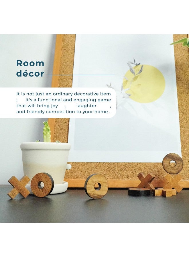 BSIRI Tic Tac Toe Wooden Board Games (Only X O Pieces) Unique Gifts Fun Gifts For Kids And Adults And Use As Living Room Rustic Table Decor Ideal For Coffee Table Decor - Image 3