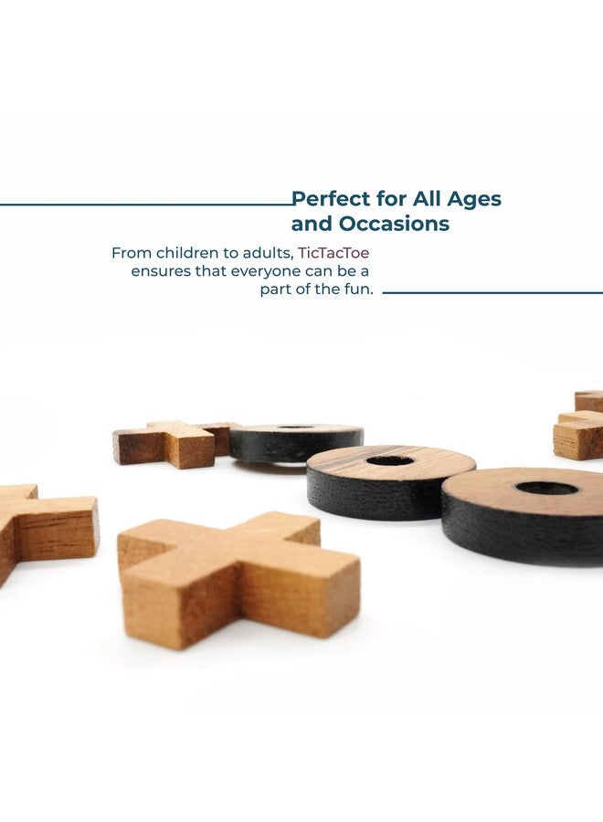 BSIRI Tic Tac Toe Wooden Board Games (Only X O Pieces) Unique Gifts Fun Gifts For Kids And Adults And Use As Living Room Rustic Table Decor Ideal For Coffee Table Decor - Image 4