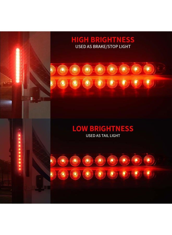 MICTUNING 2PCS 16 inches 11 LED Red Trailer Light Bar - Waterproof Sealed Park Turn Signal Light Tail Brake Stop Bar Truck Trailer Marker ID Bar - Image 2