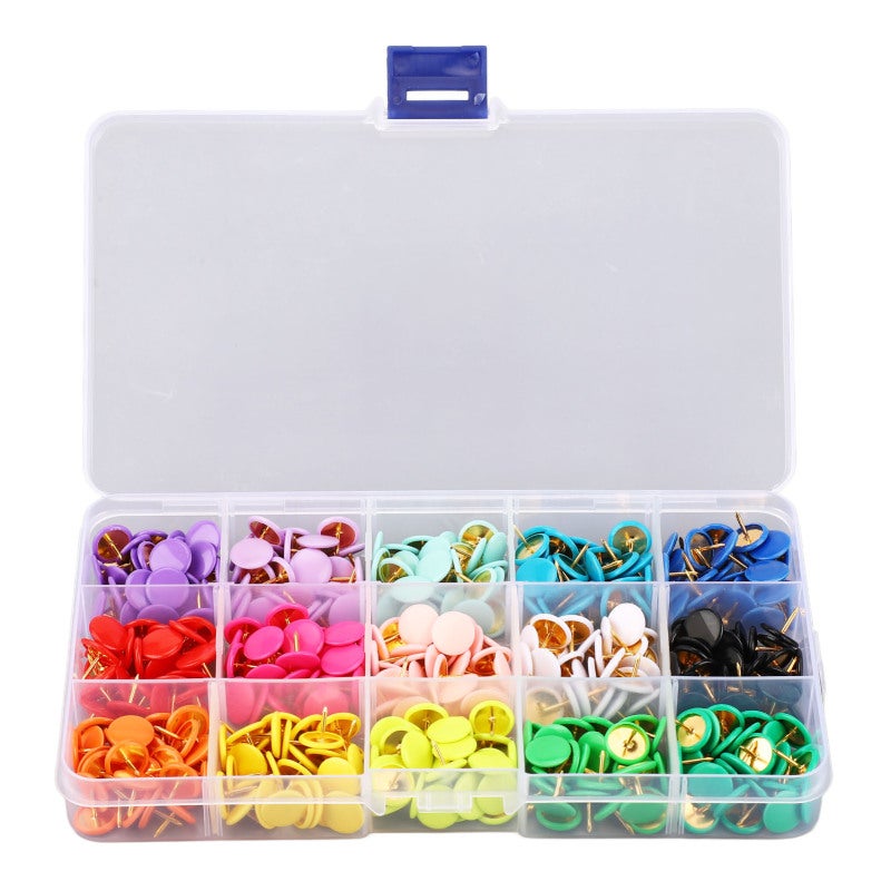 Push Pins: +，，，、、、，、、。

，：

Push Pins: Plastic Round Tip + Incisive Steel Tip, Durable Plastic & Steel Wire Material, Clear Storage Box for Home, Office, Classroom, Dorm, Cork Board, Bulletin Board

， - Image 1