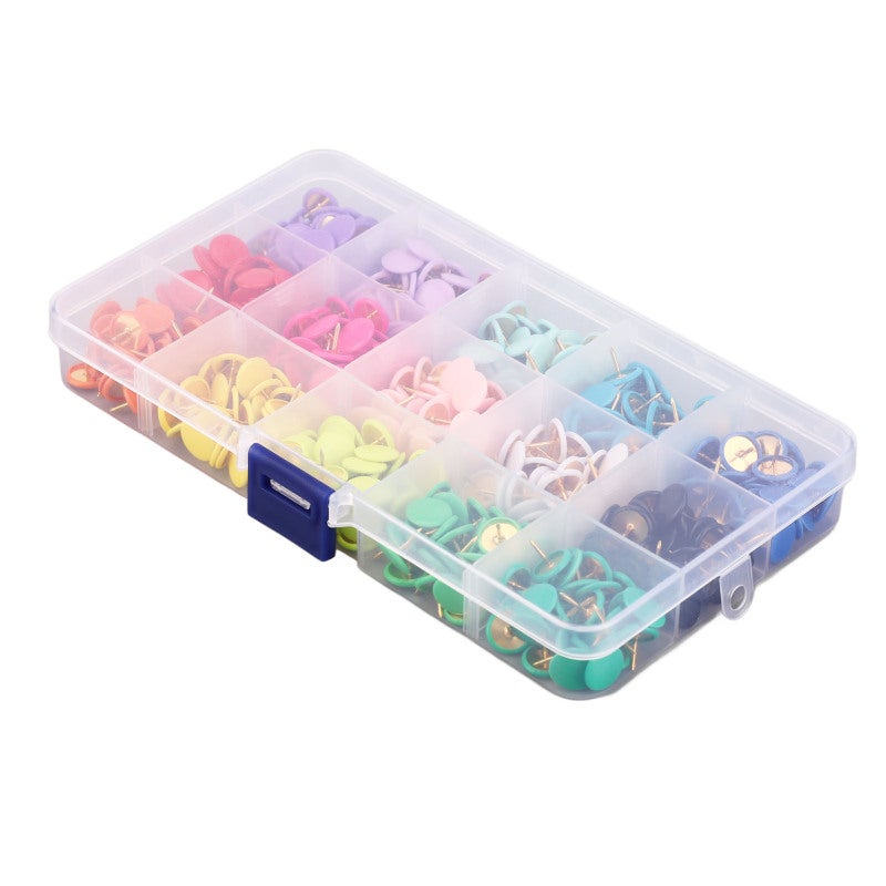 Push Pins: +，，，、、、，、、。

，：

Push Pins: Plastic Round Tip + Incisive Steel Tip, Durable Plastic & Steel Wire Material, Clear Storage Box for Home, Office, Classroom, Dorm, Cork Board, Bulletin Board

， - Image 3