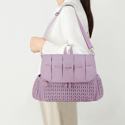 SONARIN Convertible Diaper Bag Backpack Waterproof Nappy Changing Bag Travel Mummy Bag with Changing Pad Shoulder StrapPurple - Image 3