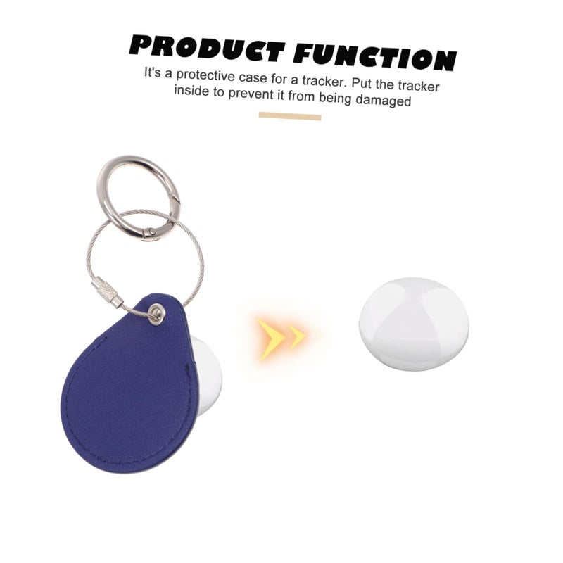 غطاء مفتاح جلد على شكل قطرة ماء خفيف الوزن مقاوم للصدمات والخدوش مع متتبع - Image 4