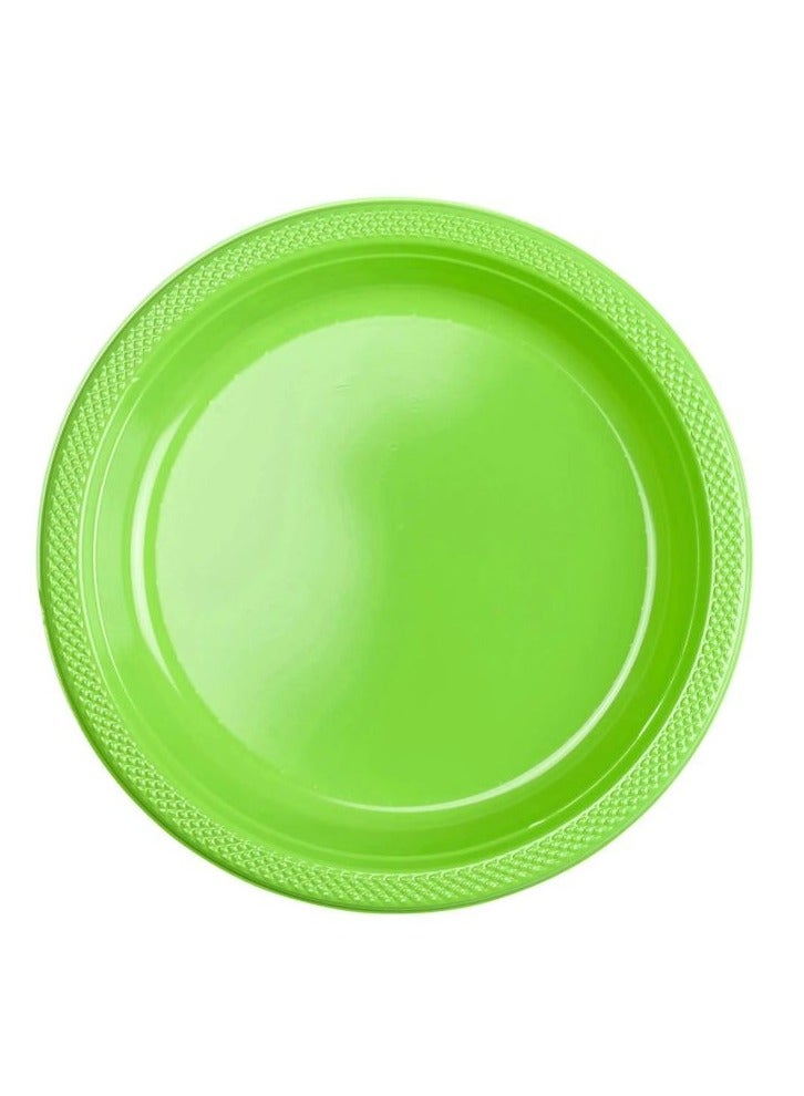Amscan Arrange Your Table with Unbreakable 9-Inch Plastic Plates! Pack of 20 - KIVI GREEN