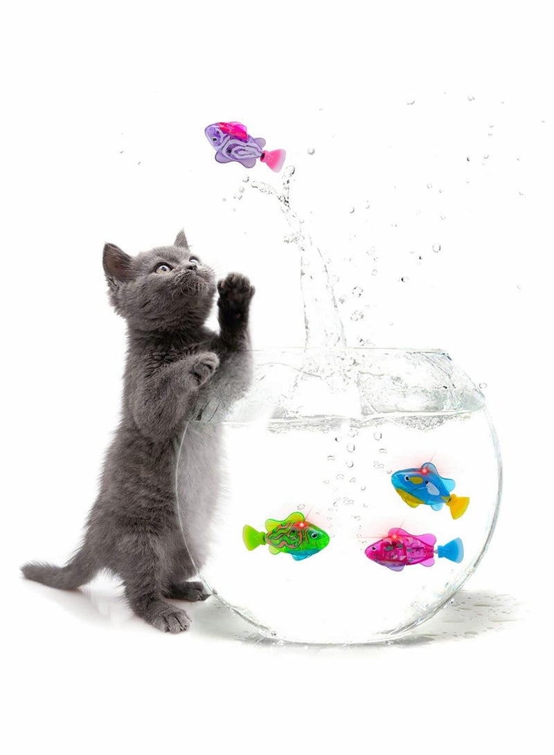 Colorful LED Robot Fish Toy for Cats and Kids Interactive Water Activation Bathtub Fun Gift Set 4 Pcs - Image 5