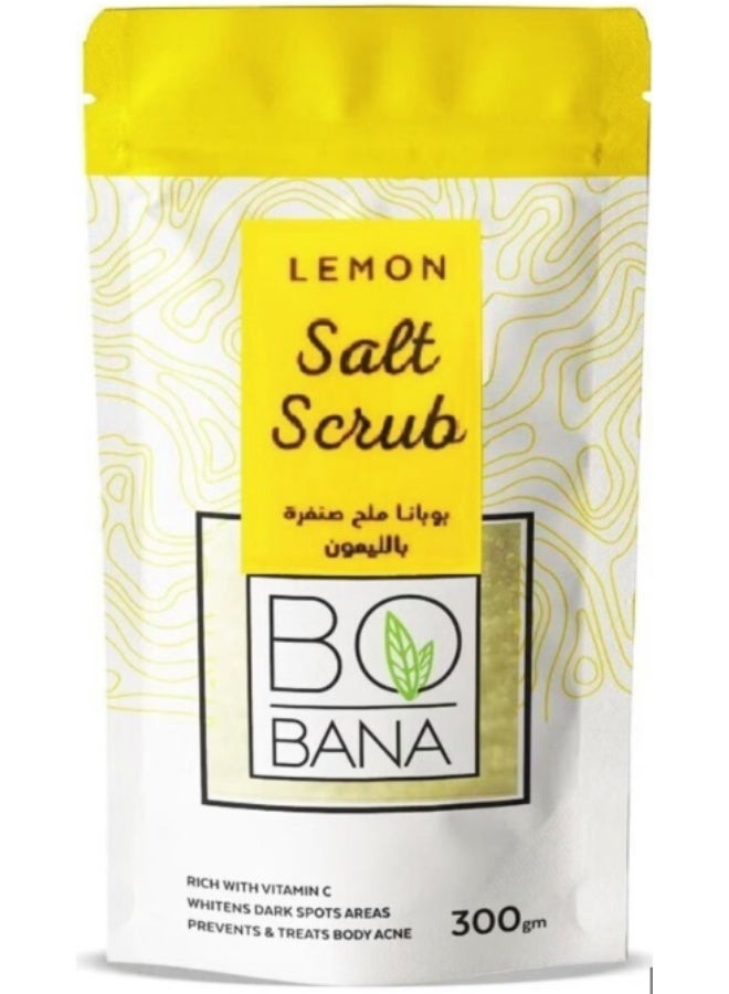 BOBANA Premium Lemon Salt Body Scrub (300ml) - For Silky Smooth Skin  - Image 1
