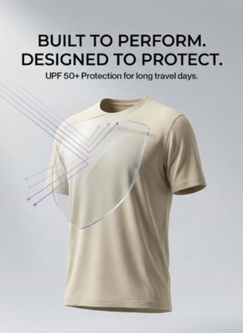 NOBERO Deep Forest Nobero Travel Supima T-Shirt | Men’s T-Shirt | Regular Fit | 95% Supima Cotton 5% Lycra (200 GSM) | UPF 50+ + Anti-Odor Anti-Microbial | Wrinkle-Resistant Travelwear Essential | Available in 8 Colours for Men | Best Price UAE