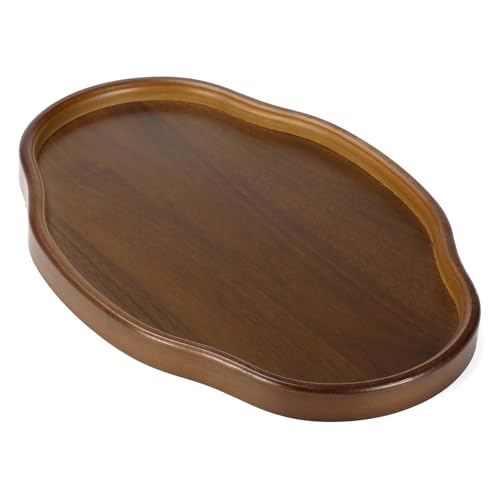 May Eileen Wood Serving Tray, Wooden Tray, 14.57 Inch Irregular Decorative Serving Trays Platters for Home,Party,Coffee Table,Dining Table & Countertop - Image 1