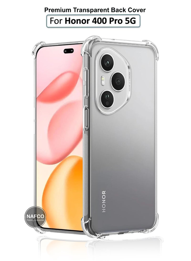NAFCO Honor 400 Pro - Ultra Clear Transparent Silicone Drop-Proof Clear Flexible Protective Phone Cover - Transparent - Image 1