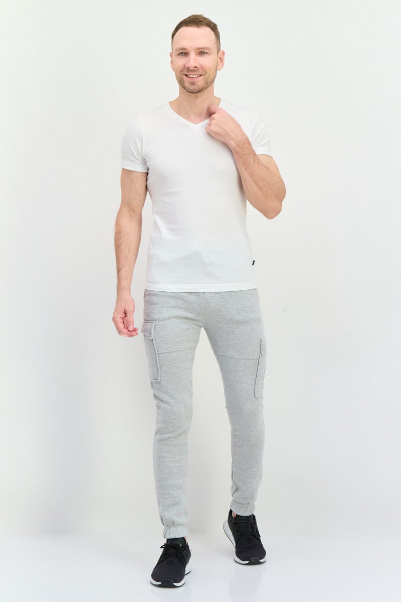 CROSSHATCH Men Sportswear Fit Outdoor Sweatpants, Heather Grey  - Image 3