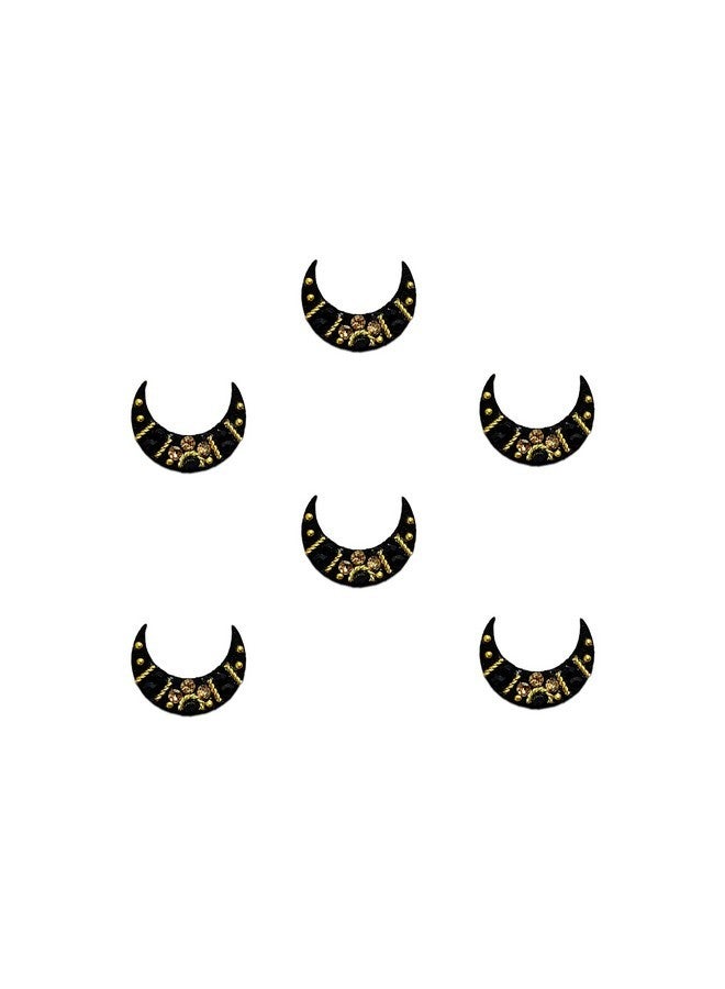 Comet Busters Handcrafted Fancy Black Moon Bindis (Bv2205) - Image 1