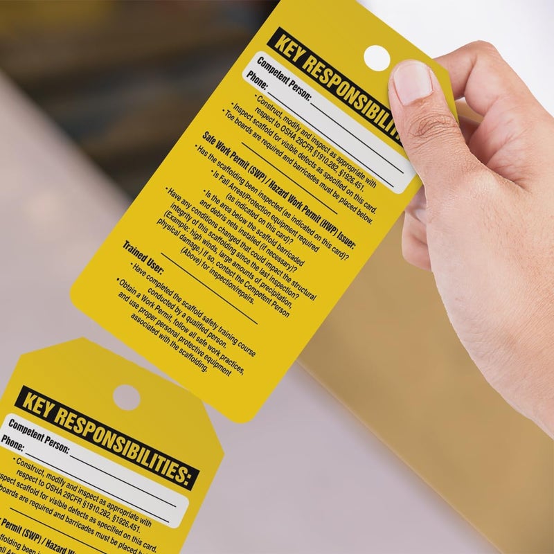 Accuform 250 Inspection and Status Tags by-The-Roll, Scaffold Inspection, US Made OSHA Compliant Tags, Waterproof PF-Cardstock, Resists Tears, 6.25"x3", TAR736 - Image 3