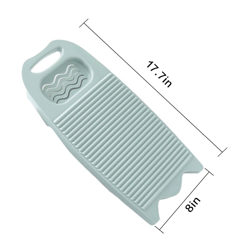 LLpotata Wash Board, Washboard for Hand Washing Clothes, Plastics Laundry Scrub Board Household With Holder Portable (A-light blue) - Image 3