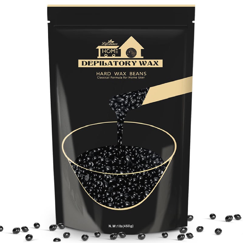 Lifestance Hard Waxing Beads for Large Areas - 1lb Blackberry Coarse Hair Removal for Underarm, Leg, Body, Brazilian Bikini at Home for Women and Men - Image 1