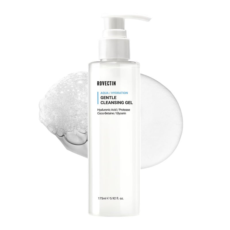 ROVECTIN Aqua Cleansing Gel Conditioning Cleanser Hydrating pH Balanced Facial Wash for Sensitive Dry Skin No Stripping FragranceFree Vegan Korean Skincare 59 fl oz