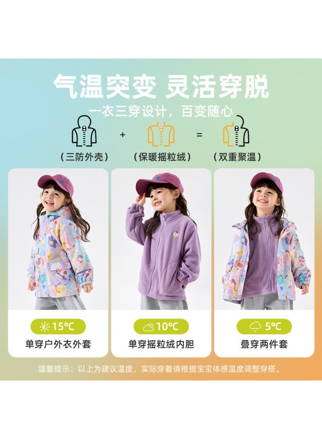Doodle Home girls' Hooded Jacket - Kids' Windproof Coat, Toddler Layering Top, Trendy Children's Mountain Climbing Jacket For Autumn - Image 4