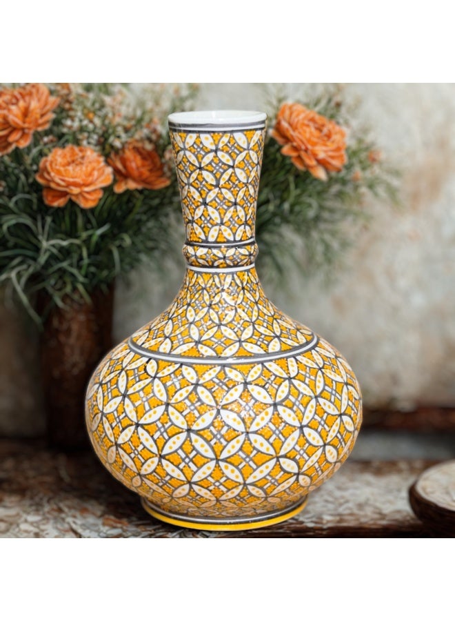 مزهرية زخرفية تركية سيراميكية مصنوعة يدويًا، 20 سم - Image 2